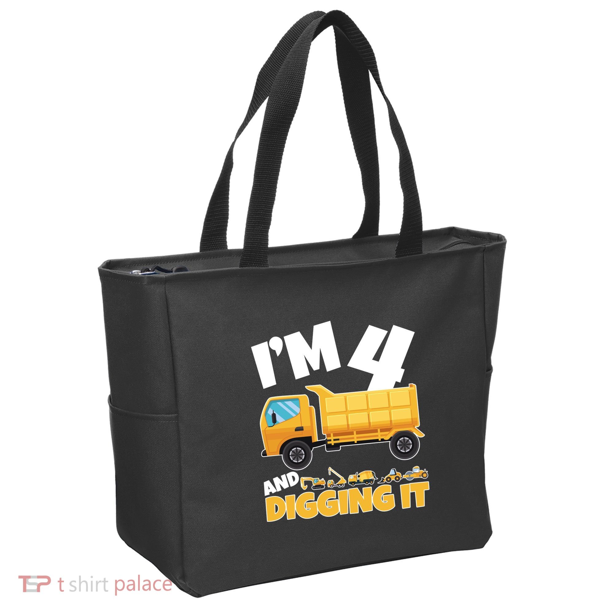 Birthday Boy 4 Construction Themed 4th Birthday 4 Years Old Tote Bag