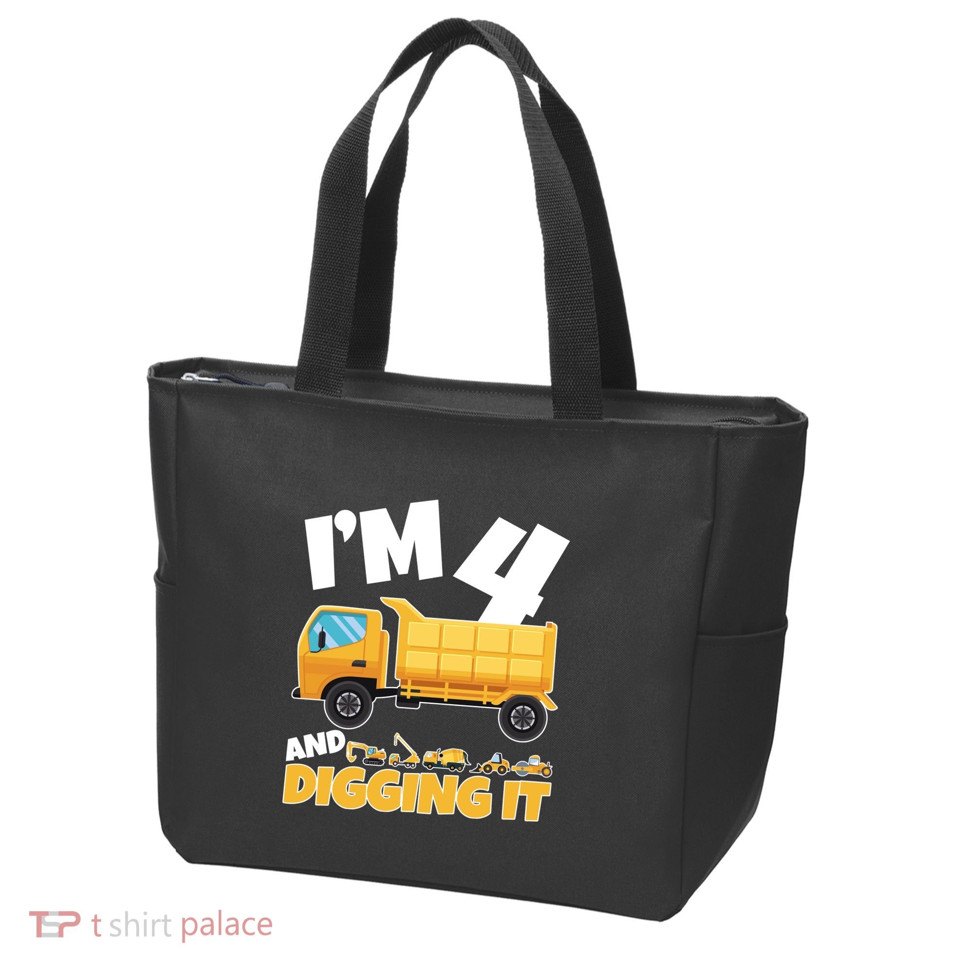 Birthday Boy 4 Construction Themed 4th Birthday 4 Years Old Tote Bag