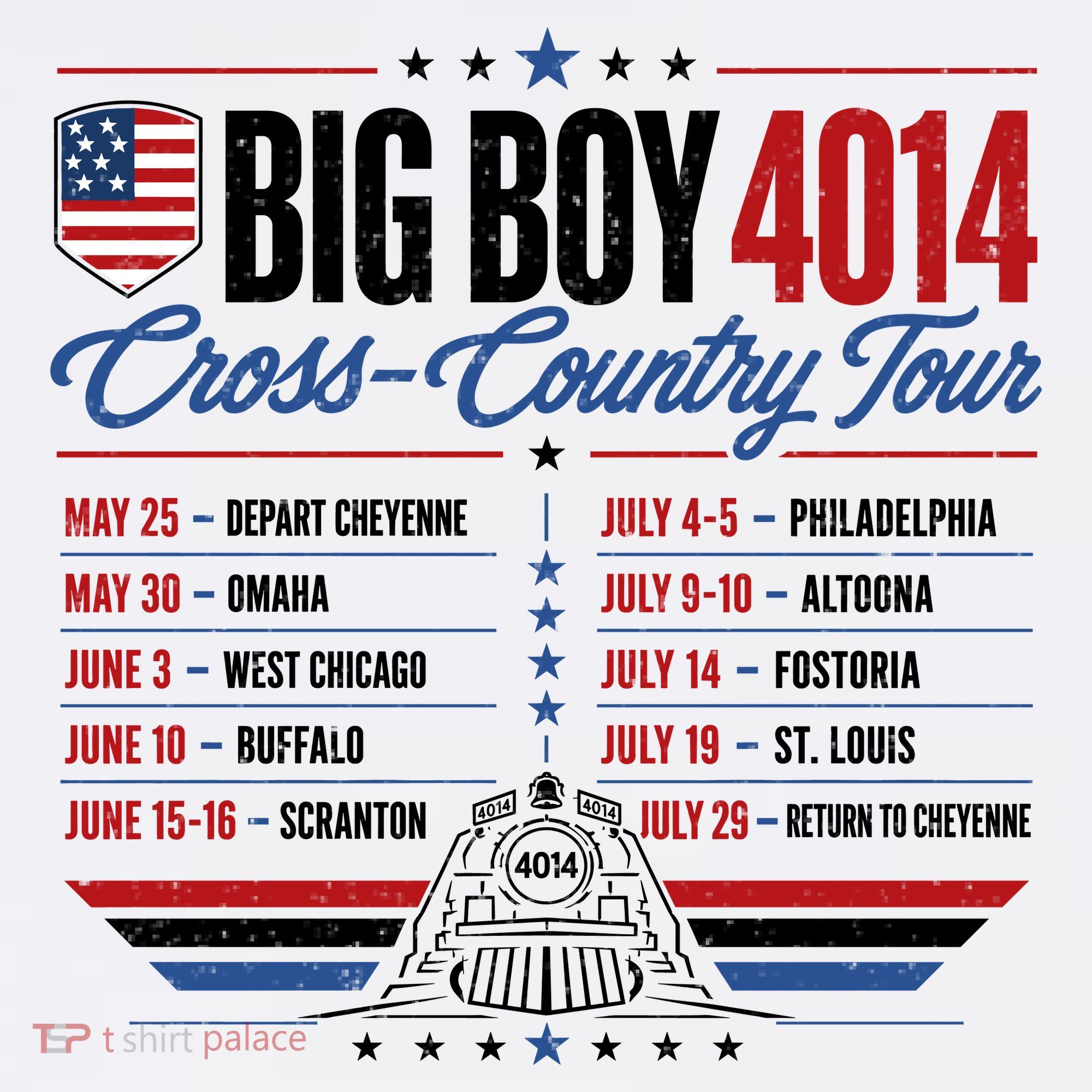 Big Boy 4014 Cross Country Tour Event Schedule Long Sleeve Shirt