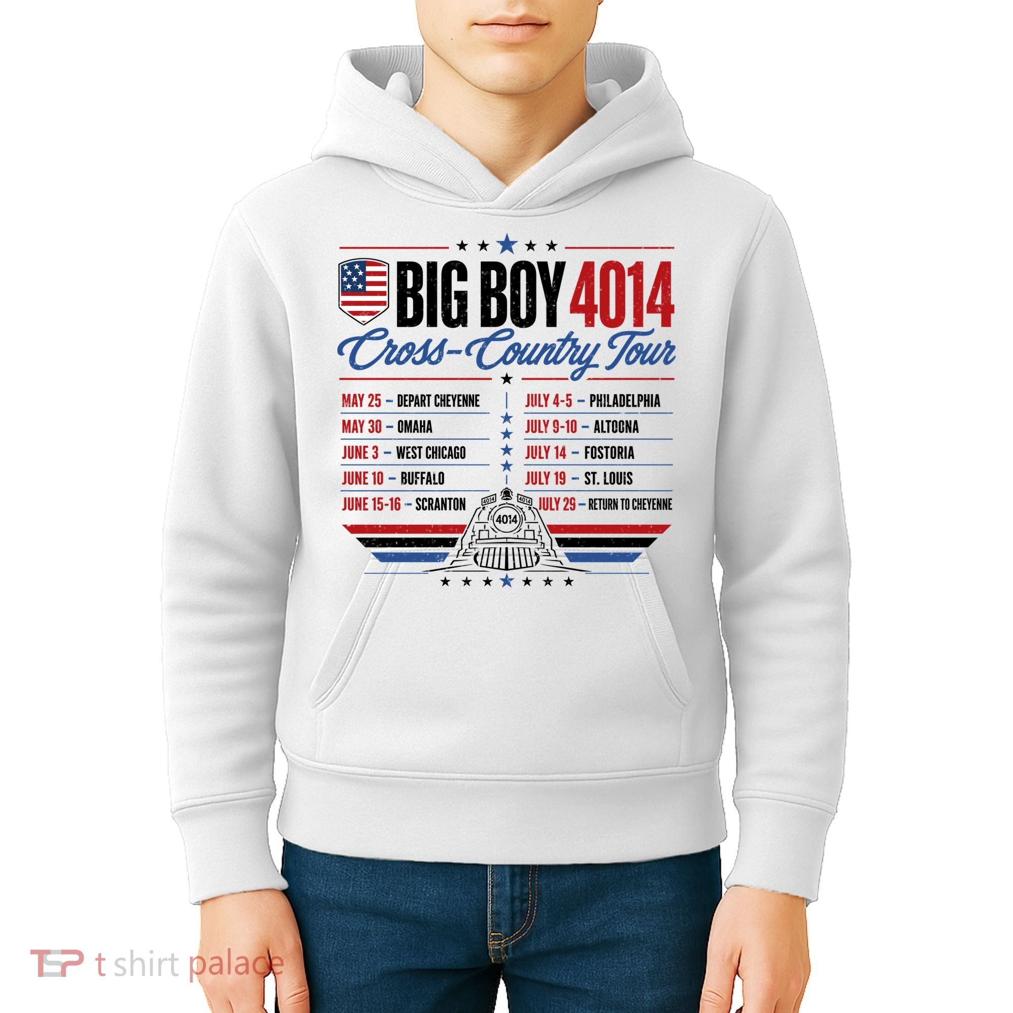 Big Boy 4014 Cross Country Tour Event Schedule Kids Hoodie