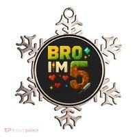 Birthday Boy 5th Birthday Bro I'M 5 Year Old Gamer Pixel Ornament thumb 0