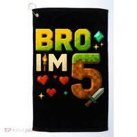 Birthday Boy 5th Birthday Bro I'M 5 Year Old Gamer Pixel Golf Towel thumb 0