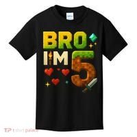 Birthday Boy 5th Birthday Bro I'M 5 Year Old Gamer Pixel Kids T-Shirt thumb 0