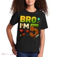 Birthday Boy 5th Birthday Bro I'M 5 Year Old Gamer Pixel Kids T-Shirt thumb 2