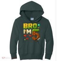 Birthday Boy 5th Birthday Bro I'M 5 Year Old Gamer Pixel Kids Hoodie thumb 0