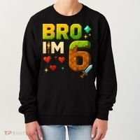 Birthday Boy 6th Birthday Bro I'M 6 Year Old Gamer Pixel Women's Sweatshirt thumb 0