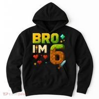 Birthday Boy 6th Birthday Bro I'M 6 Year Old Gamer Pixel Hoodie thumb 0