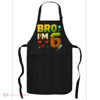 Birthday Boy 6th Birthday Bro I'M 6 Year Old Gamer Pixel Apron thumb 0