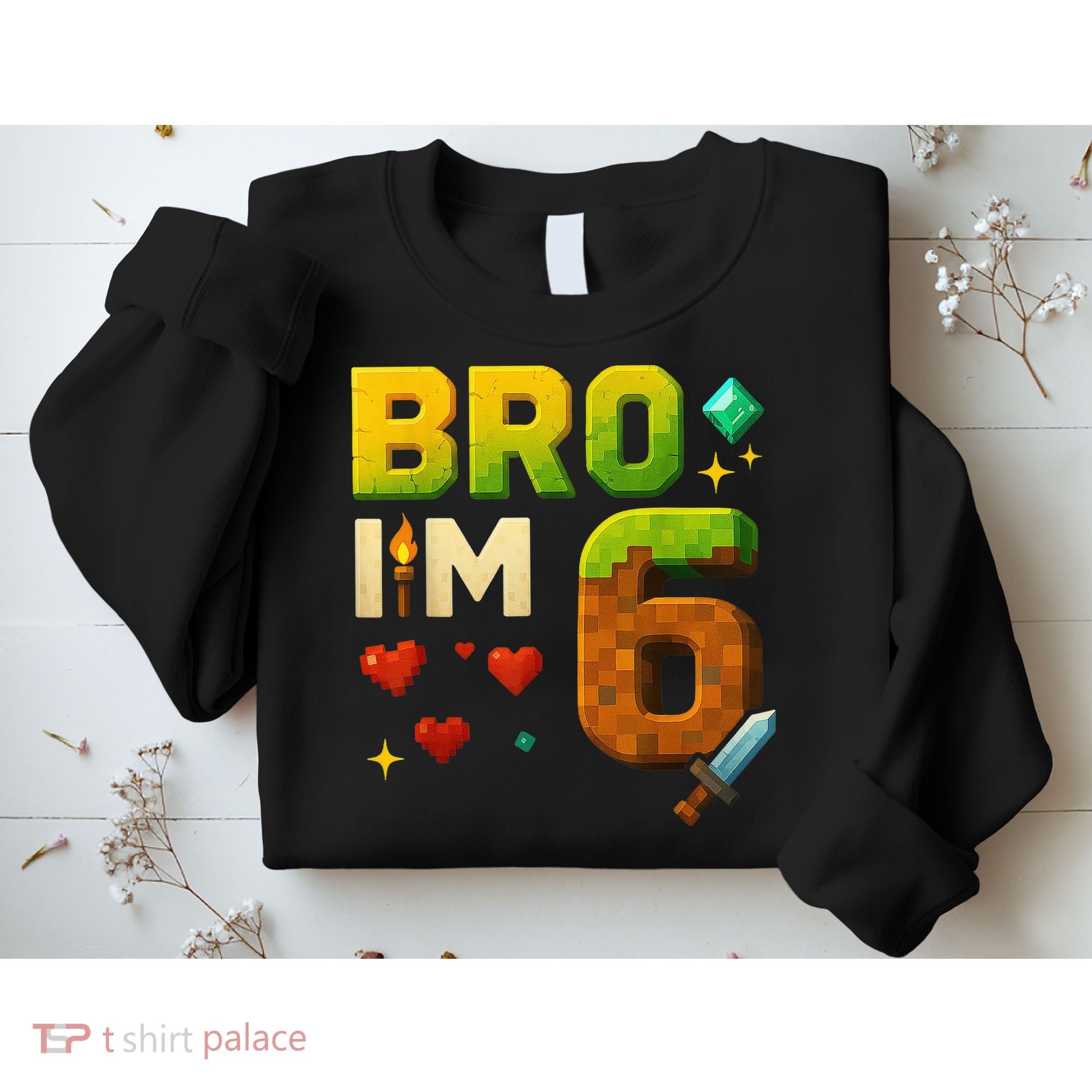 Birthday Boy 6th Birthday Bro I'M 6 Year Old Gamer Pixel Sweatshirt