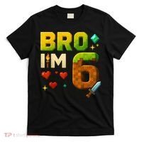 Birthday Boy 6th Birthday Bro I'M 6 Year Old Gamer Pixel T-Shirt thumb 0