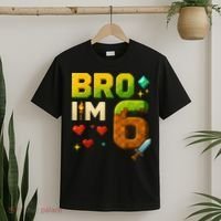 Birthday Boy 6th Birthday Bro I'M 6 Year Old Gamer Pixel T-Shirt thumb 2