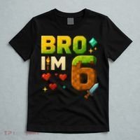 Birthday Boy 6th Birthday Bro I'M 6 Year Old Gamer Pixel T-Shirt thumb 5