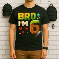 Birthday Boy 6th Birthday Bro I'M 6 Year Old Gamer Pixel T-Shirt thumb 6