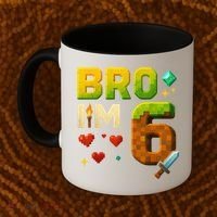 Birthday Boy 6th Birthday Bro I'M 6 Year Old Gamer Pixel Coffee Mug thumb 2