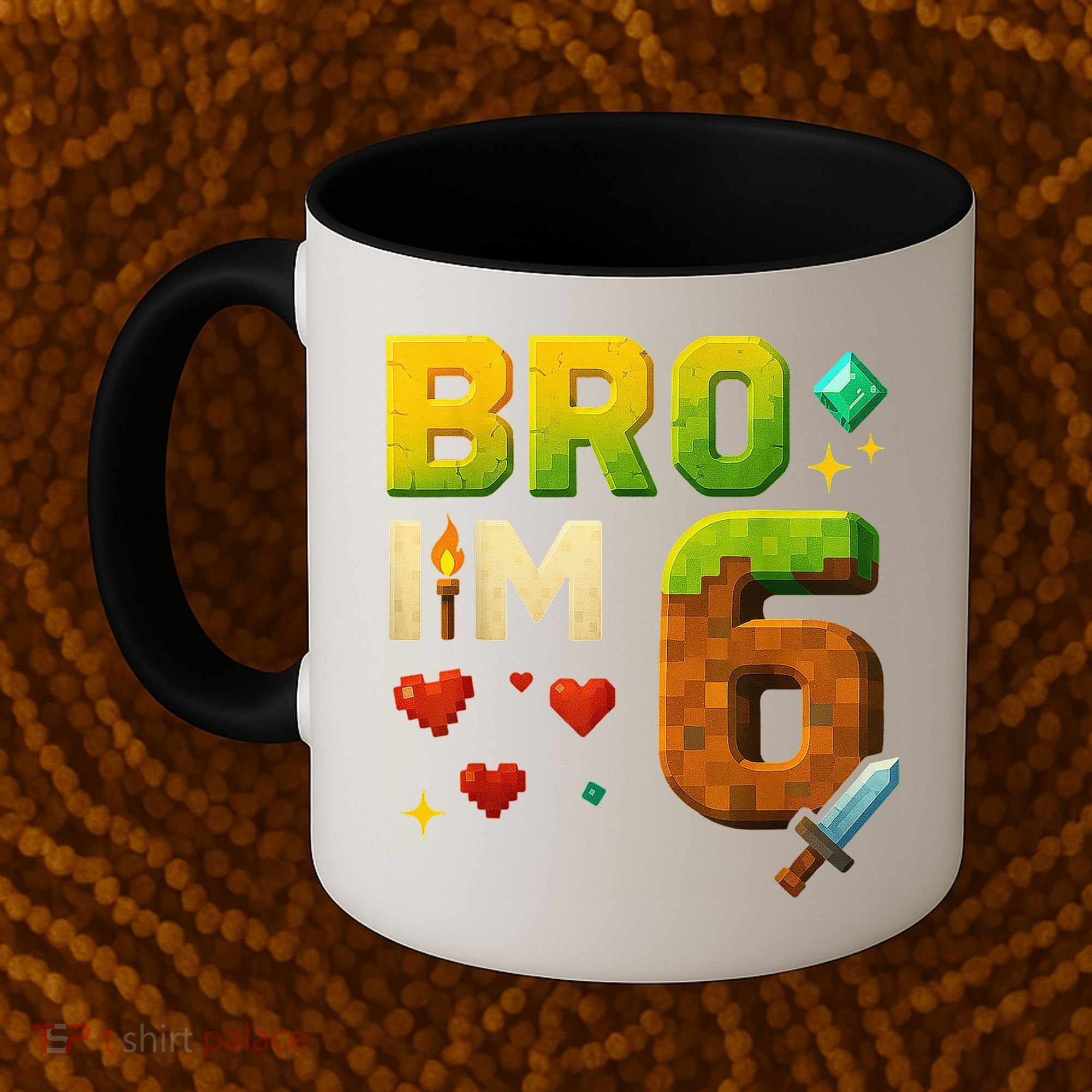 Birthday Boy 6th Birthday Bro I'M 6 Year Old Gamer Pixel Coffee Mug