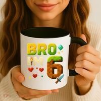 Birthday Boy 6th Birthday Bro I'M 6 Year Old Gamer Pixel Coffee Mug thumb 3