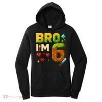 Birthday Boy 6th Birthday Bro I'M 6 Year Old Gamer Pixel Women's Hoodie thumb 0