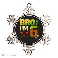 Birthday Boy 6th Birthday Bro I'M 6 Year Old Gamer Pixel Ornament thumb 0