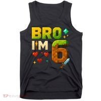 Birthday Boy 6th Birthday Bro I'M 6 Year Old Gamer Pixel Tank Top thumb 0