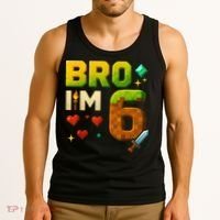 Birthday Boy 6th Birthday Bro I'M 6 Year Old Gamer Pixel Tank Top thumb 3