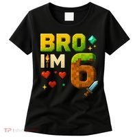 Birthday Boy 6th Birthday Bro I'M 6 Year Old Gamer Pixel Women's T-Shirt thumb 0
