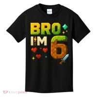 Birthday Boy 6th Birthday Bro I'M 6 Year Old Gamer Pixel Kids T-Shirt thumb 0