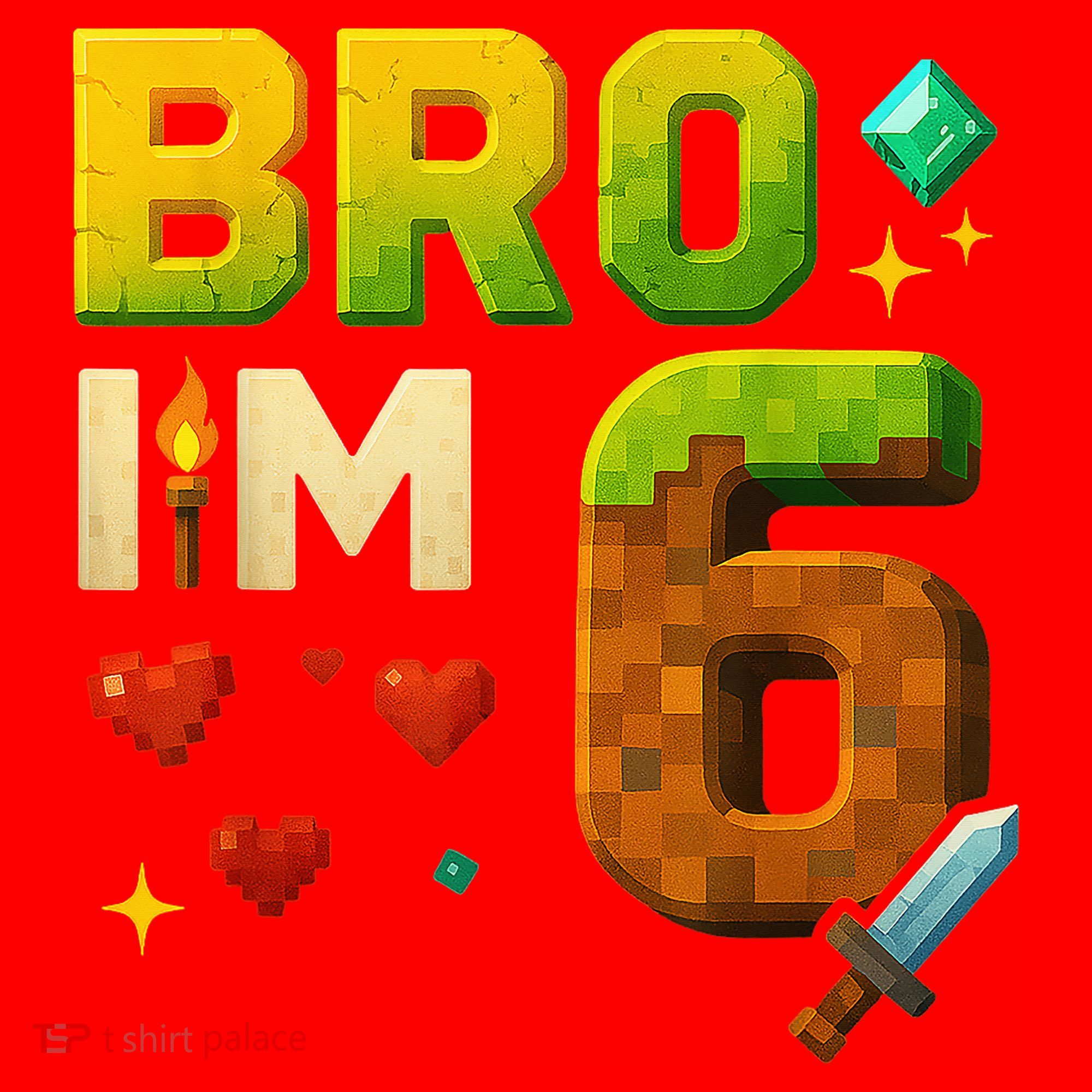Birthday Boy 6th Birthday Bro I'M 6 Year Old Gamer Pixel Santa Hat
