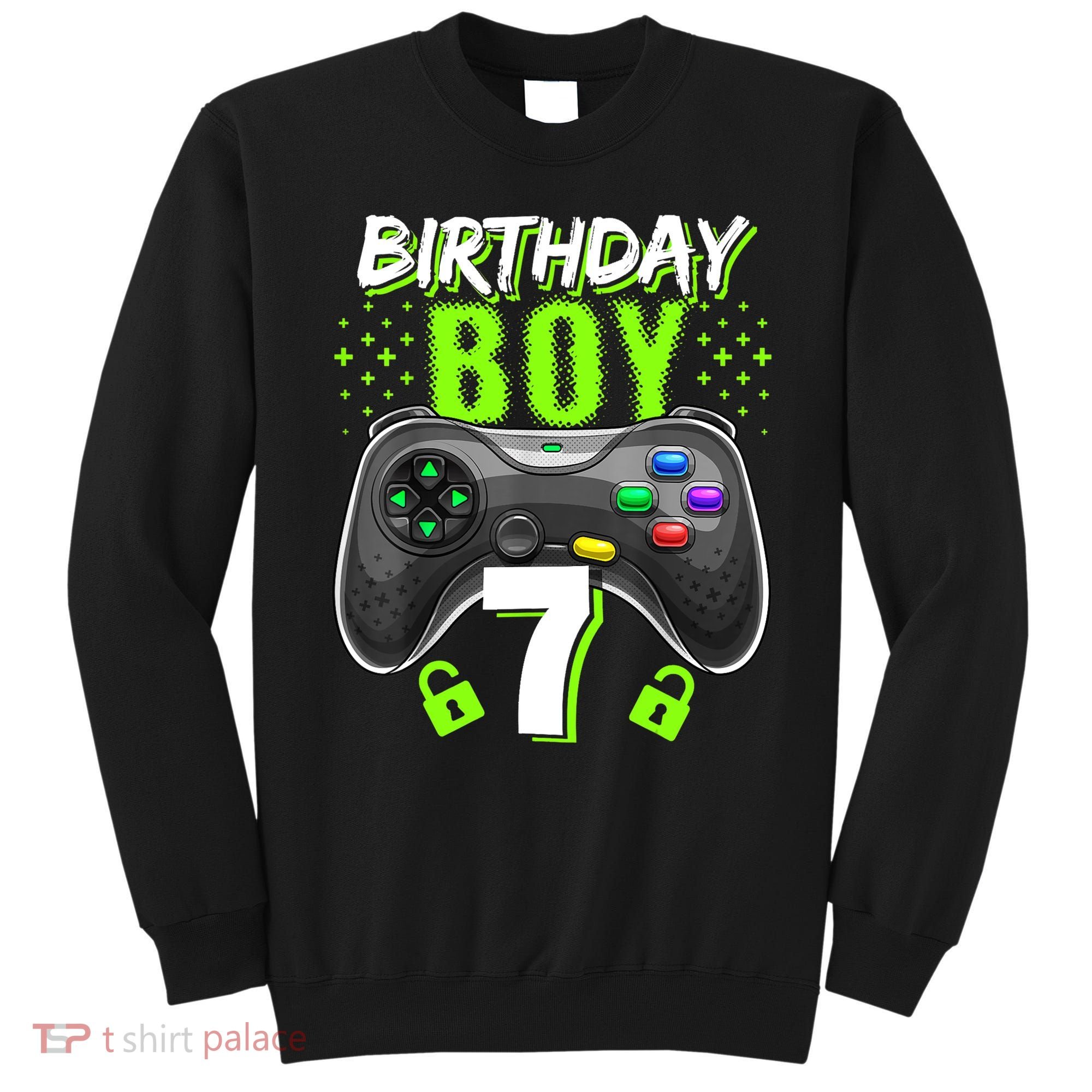 Birthday Boy 7 Video Game Controller Gamer 7th Birthday Gift TShirt Sweatshirt