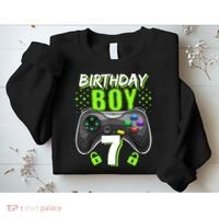 Birthday Boy 7 Video Game Controller Gamer 7th Birthday Gift TShirt Sweatshirt thumb 2