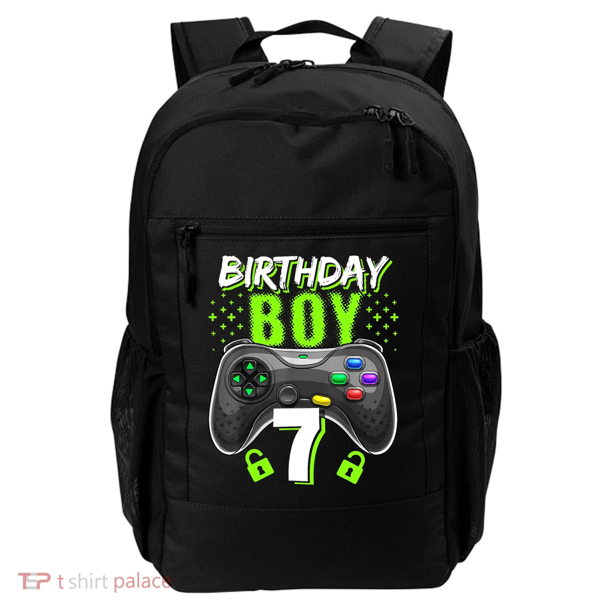 Birthday Boy 7 Video Game Controller Gamer 7th Birthday Gift TShirt Backpack
