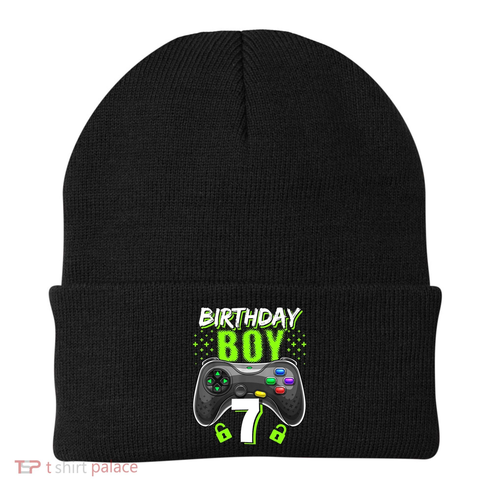 Birthday Boy 7 Video Game Controller Gamer 7th Birthday Gift TShirt Beanie