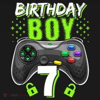 Birthday Boy 7 Video Game Controller Gamer 7th Birthday Gift TShirt Pajama Set thumb 2