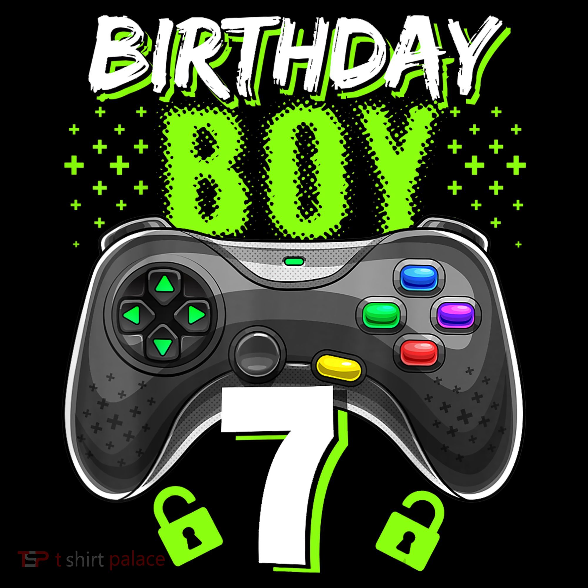 Birthday Boy 7 Video Game Controller Gamer 7th Birthday Gift TShirt Women's Hoodie