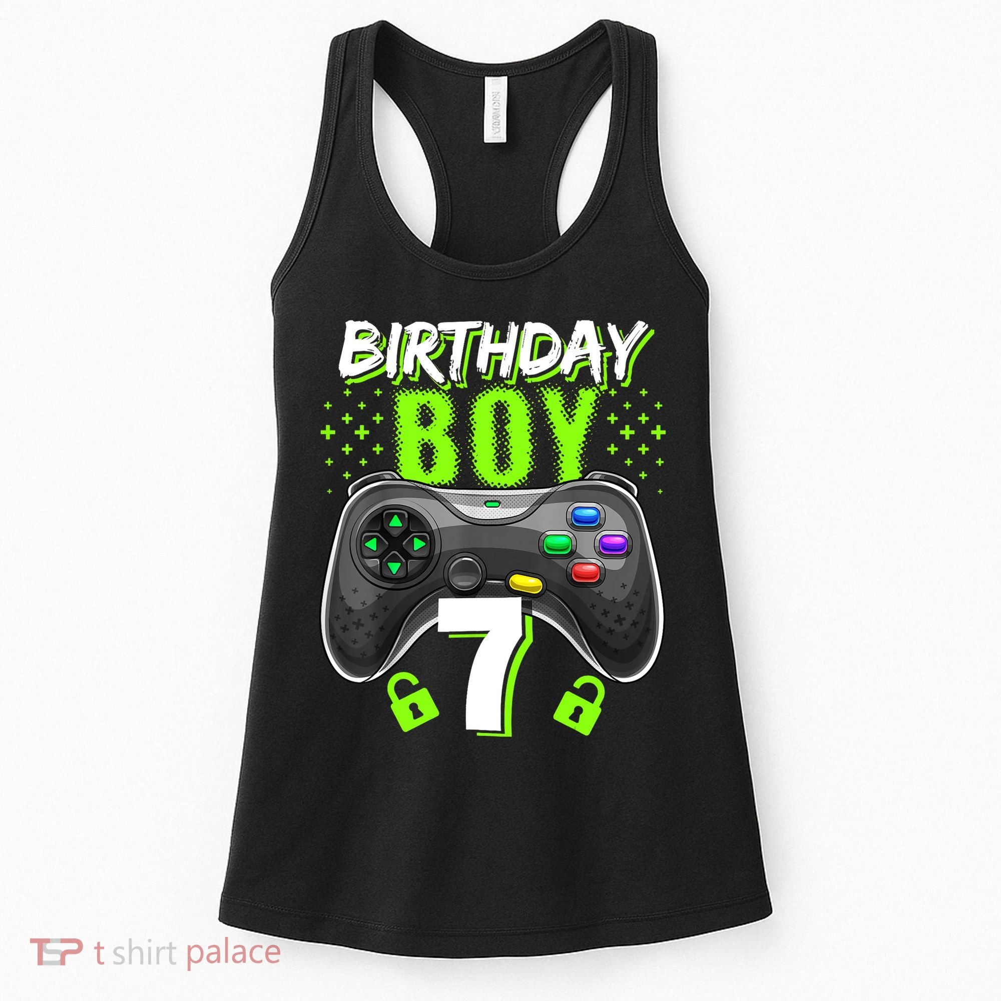 Birthday Boy 7 Video Game Controller Gamer 7th Birthday Gift TShirt Women's Tank Top