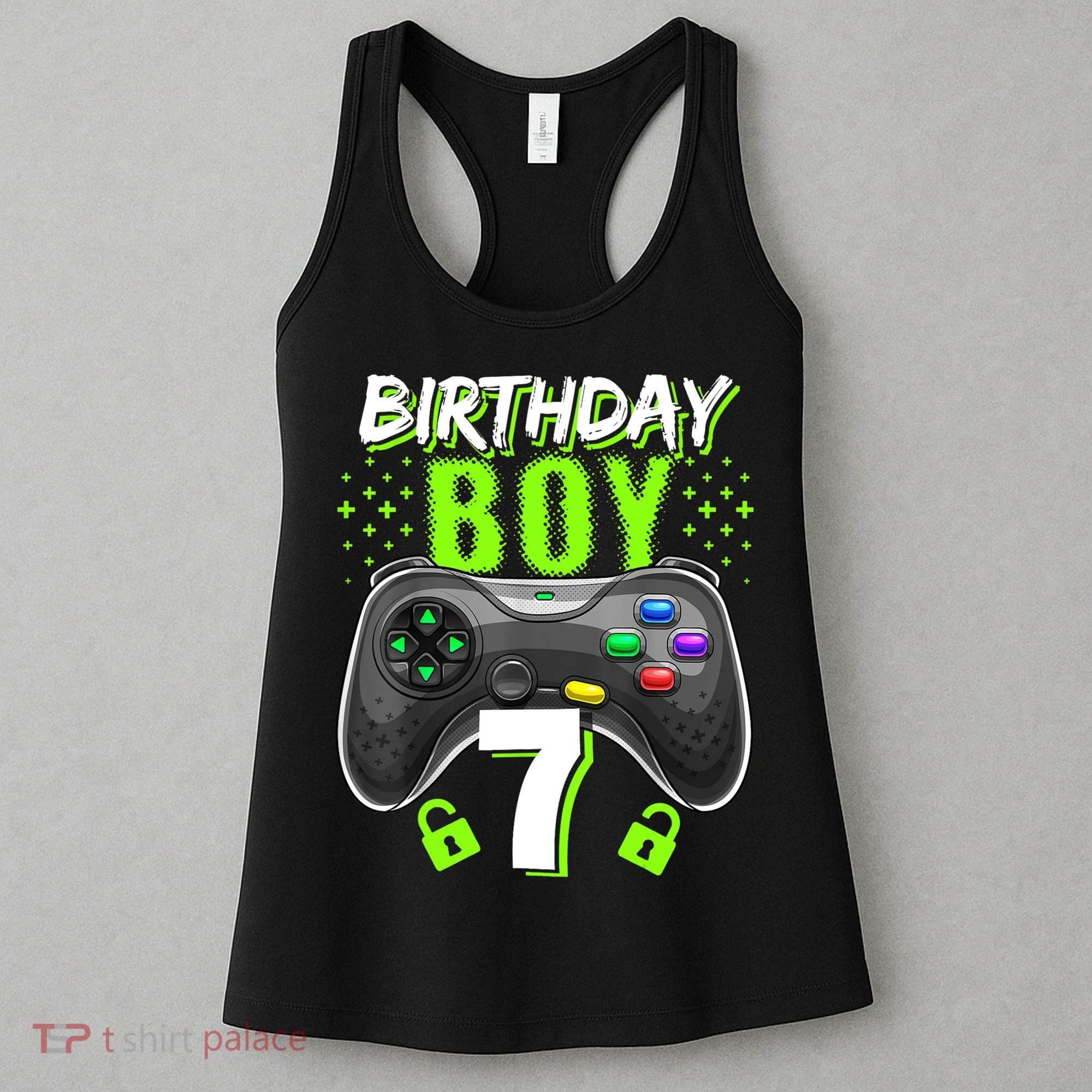Birthday Boy 7 Video Game Controller Gamer 7th Birthday Gift TShirt Women's Tank Top