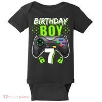 Birthday Boy 7 Video Game Controller Gamer 7th Birthday Gift TShirt Baby Bodysuit thumb 0