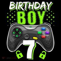 Birthday Boy 7 Video Game Controller Gamer 7th Birthday Gift TShirt Toddler Hoodie thumb 2