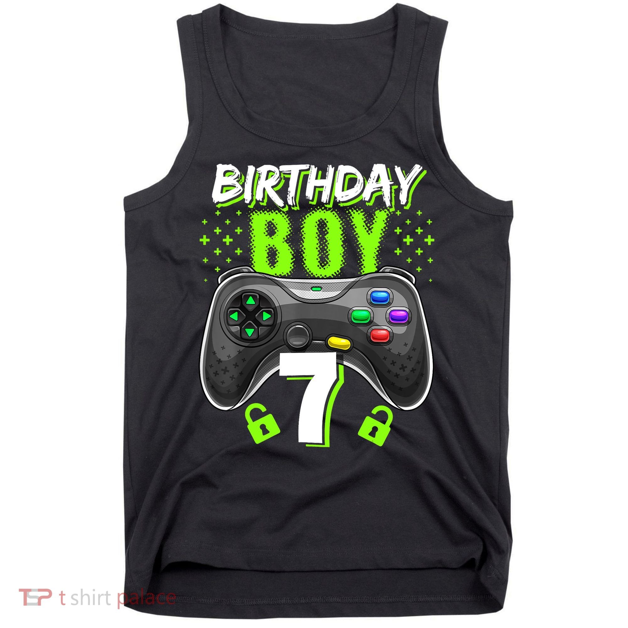 Birthday Boy 7 Video Game Controller Gamer 7th Birthday Gift TShirt Tank Top