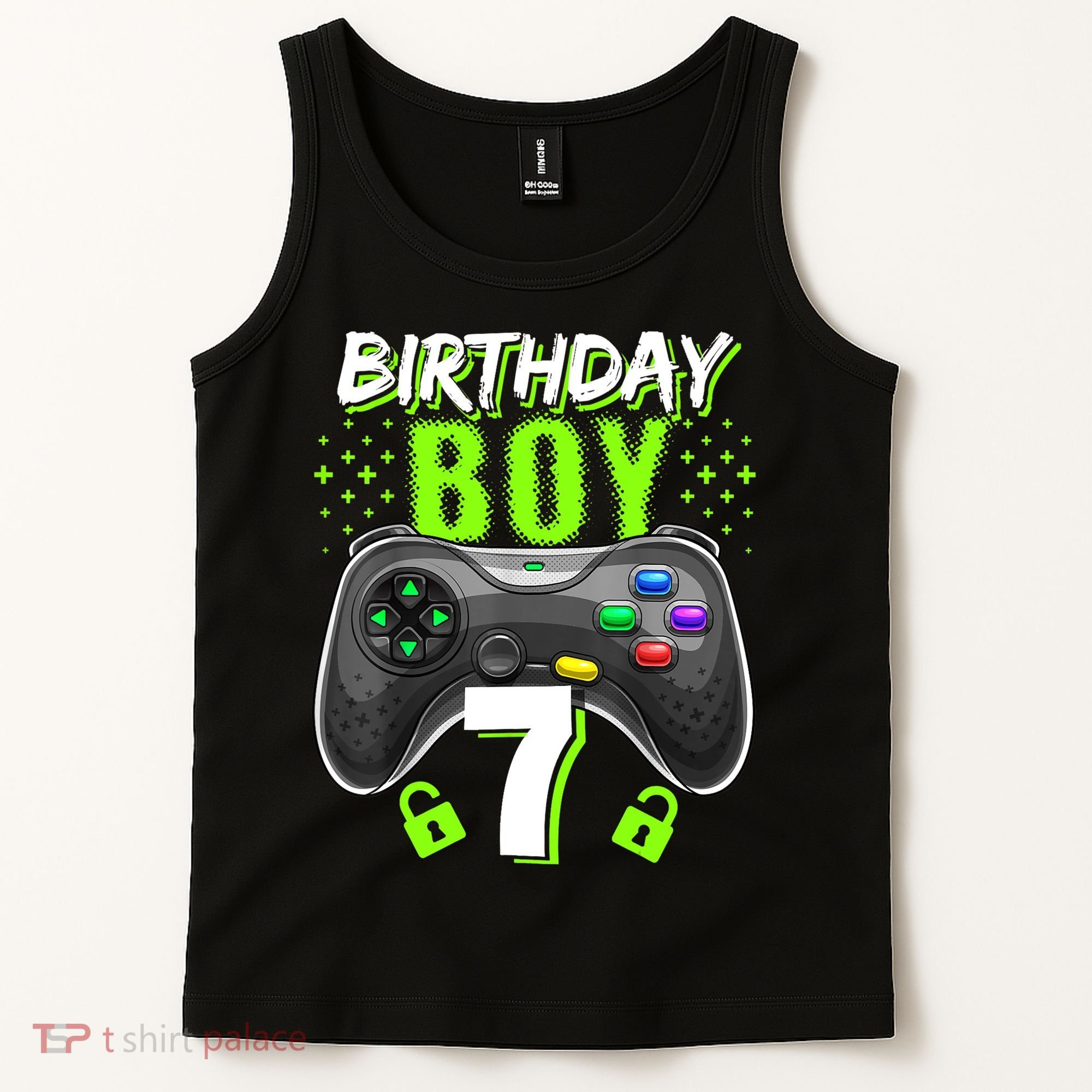 Birthday Boy 7 Video Game Controller Gamer 7th Birthday Gift TShirt Tank Top