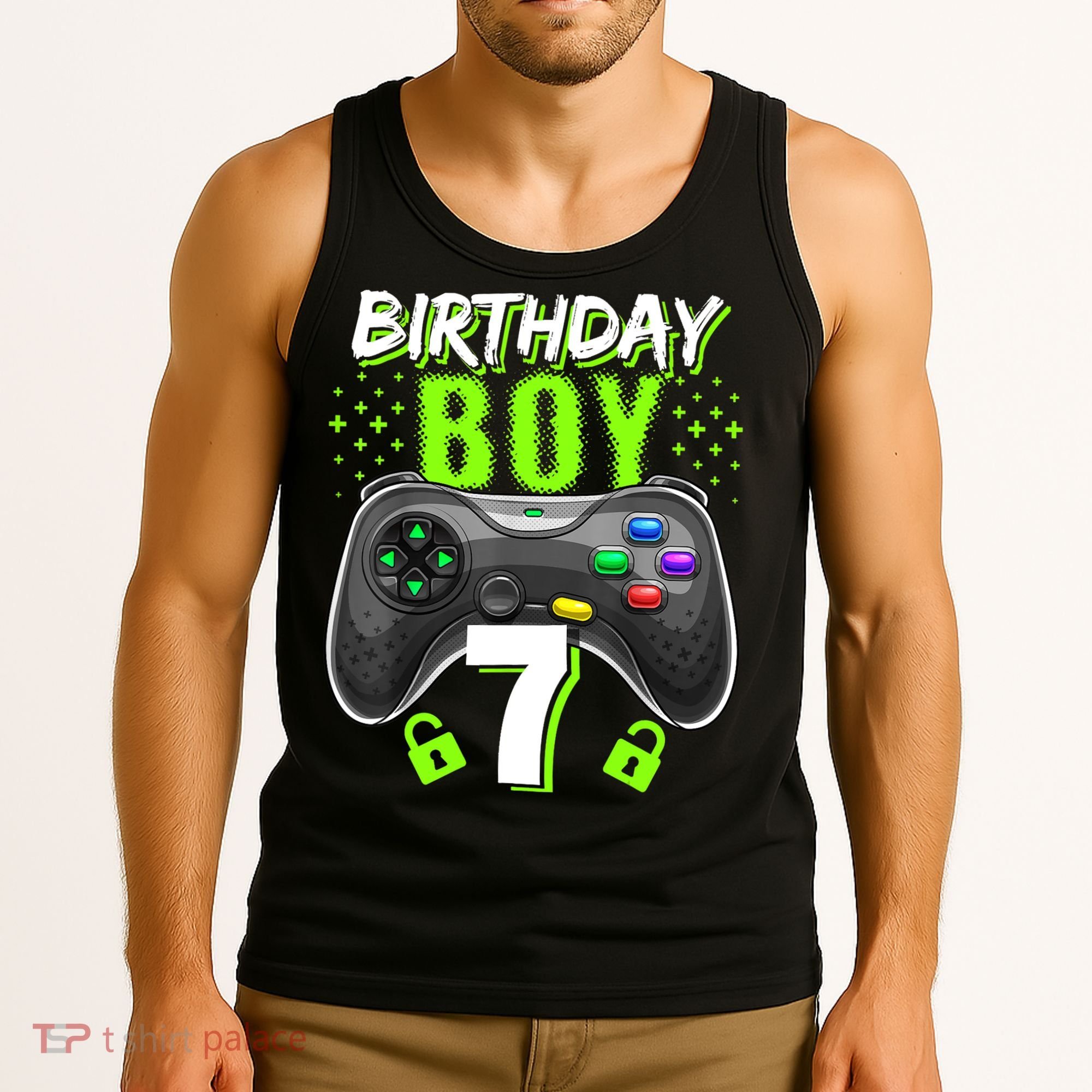 Birthday Boy 7 Video Game Controller Gamer 7th Birthday Gift TShirt Tank Top