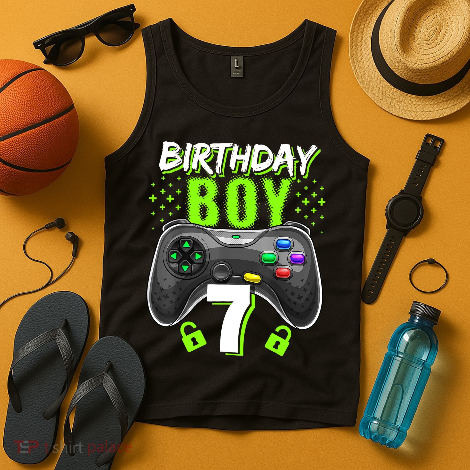 Birthday Boy 7 Video Game Controller Gamer 7th Birthday Gift TShirt Tank Top