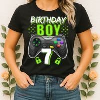 Birthday Boy 7 Video Game Controller Gamer 7th Birthday Gift TShirt Women's T-Shirt thumb 2