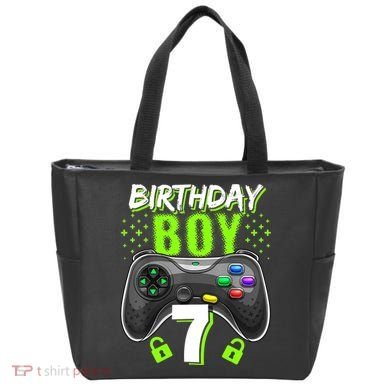 Birthday Boy 7 Video Game Controller Gamer 7th Birthday Gift TShirt Tote Bag
