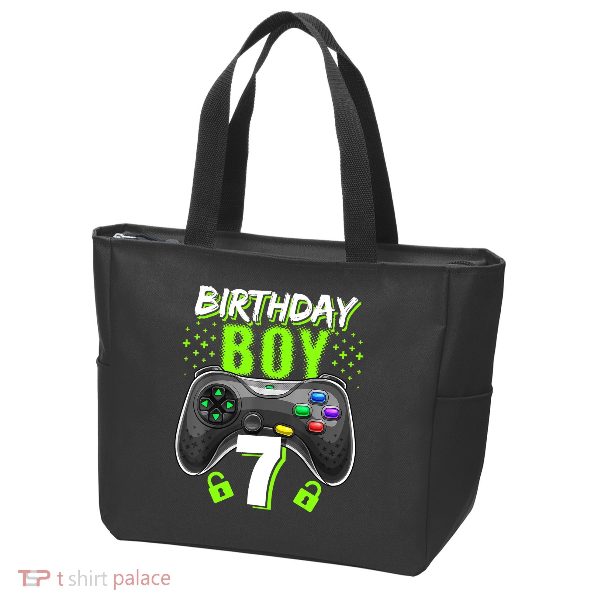 Birthday Boy 7 Video Game Controller Gamer 7th Birthday Gift TShirt Tote Bag