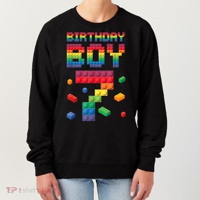 Birthday Boy 7 Years Old Seven Master Builder Building Lover Women's Sweatshirt
