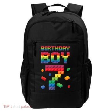 Birthday Boy 7 Years Old Seven Master Builder Building Lover Backpack
