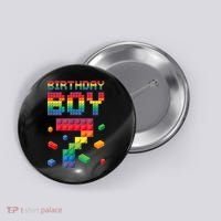 Birthday Boy 7 Years Old Seven Master Builder Building Lover Button thumb 0