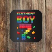 Birthday Boy 7 Years Old Seven Master Builder Building Lover Coaster thumb 0