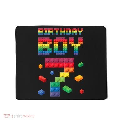 Birthday Boy 7 Years Old Seven Master Builder Building Lover Mousepad