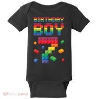 Birthday Boy 7 Years Old Seven Master Builder Building Lover Baby Bodysuit thumb 0